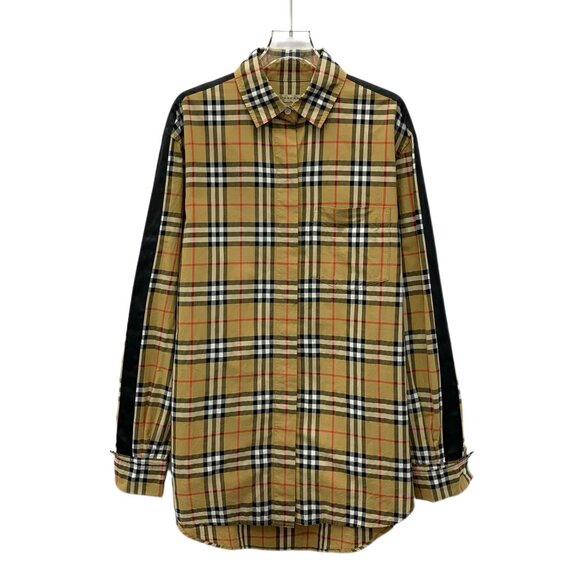 Burberry Brown Checkered Long-Sleeve Shirt Button-Up Size S UK 6 100% Cotton Cla - Picture 1 of 7